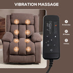 HOMCOM Power Lift Recliner Chair with Vibration Massage, Lift Chair for Elderly with Footrest, Remote, Side Pocket, Dark Brown