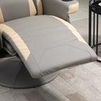 HOMCOM Manual Recliner Armchair PU Leather Lounge Chair w/ Adjustable Leg Rest, 135° Reclining Function, Grey