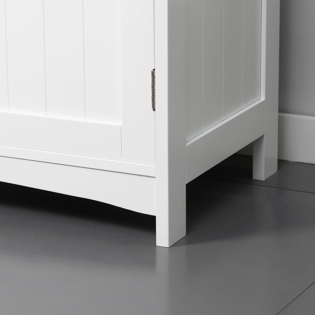 kleankin Pedestal Under Sink Cabinet with Double Doors, Modern Bathroom Vanity Unit, Storage Cupboard with Adjustable Shelves, White