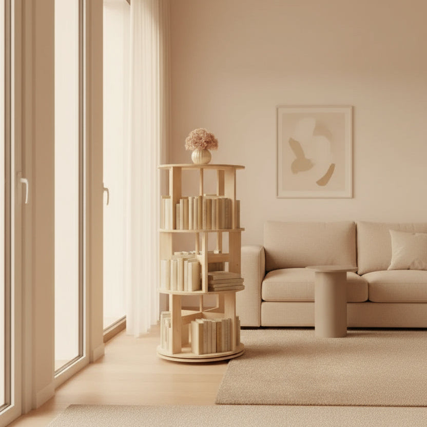 Rotating Modern Bookcase - Wooden 360