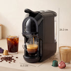 Pod Coffee Machine for Nespresso, Dolce Gusto Capsule & Ground Coffee, Small Semi Automatic Coffee Maker, 19 Bar, 0.6L