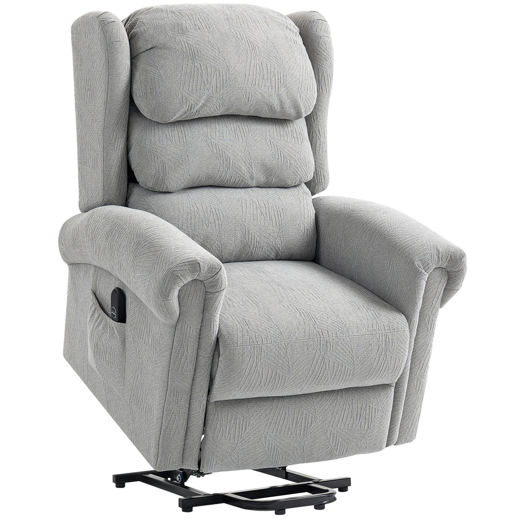 HOMCOM Velvet-Feel 150° Electric Riser Recliner Chair - Grey