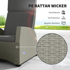 Outsunny 5-Piece Rattan Garden Furniture Set with Cushions - Charcoal Grey