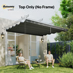 Outsunny Retractable Pergola Cover, 3.5 x 2.6 m Replacement Canopy Fabric for 4 x 3 m Frame, Roof Top Only, Dark Grey