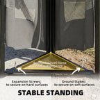 Outsunny 3.3 x 3.3 m Outdoor Garden Gazebo with Post Shelves, UPF50+ Patio Permanent Pavilion with Hook, Dark Grey