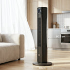 28dB Tower Fan for Bedroom, 36 inch, 8 m/s Velocity Standing Cooling Fan with 80° Oscillating, BLDC Motor, 12 Speeds, LED Display, 4 Modes, 12H Timer, Remote Control, Black