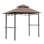Outsunny 2.5x1.5m (8'x5') Grill Gazebo Canopy, Double Tiered Outdoor BBQ Gazebo Shelter with 2 Side Shelves for Garden, Patio, Barbecue, Picnic, Coffee