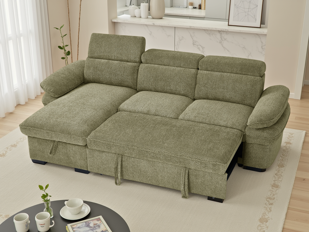 Hudson Sofabed Green Universal Corner