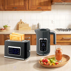 Touch Screen Kettle and Toaster Set - Grey