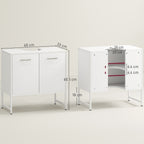 HOMCOM Bathroom Vanity Unit, Under Sink Storage Cabinet with Soft-Close Doors for Basin without or with Pedestal, White