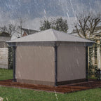 Outsunny 3 x 3 (m) Gazebo Protective Cover, Waterproof Transparent Gazebo Replacement Canopy Cover Top for Canopy and Tent
