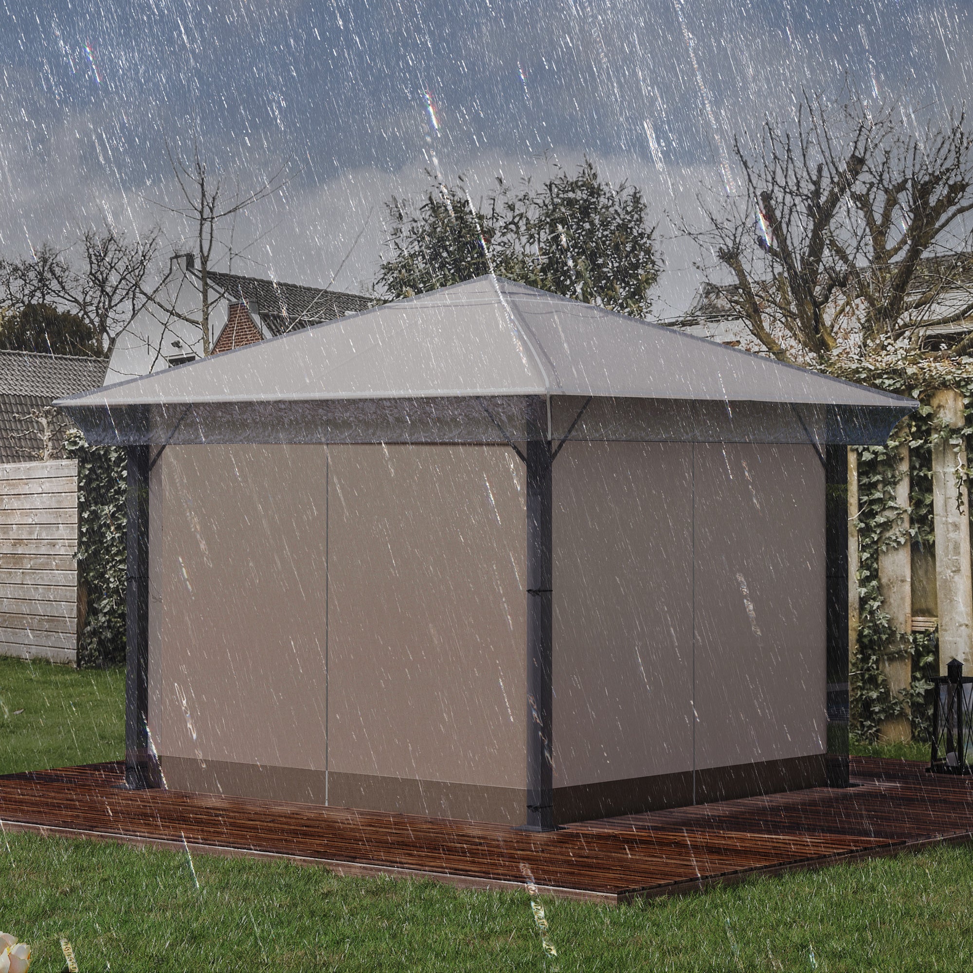Outsunny 3 x 3 (m) Gazebo Protective Cover, Waterproof Transparent Gazebo Replacement Canopy Cover Top for Canopy and Tent