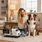 PawHut 5 in 1 Dog Grooming Vacuum & Dryer w/ Clipper, 1.8L Canister, 4 Modes Blow Temperature