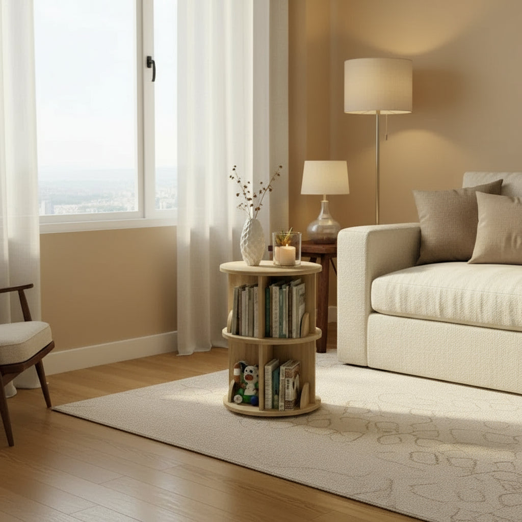 Rotating Modern Bookcase - Wooden 360