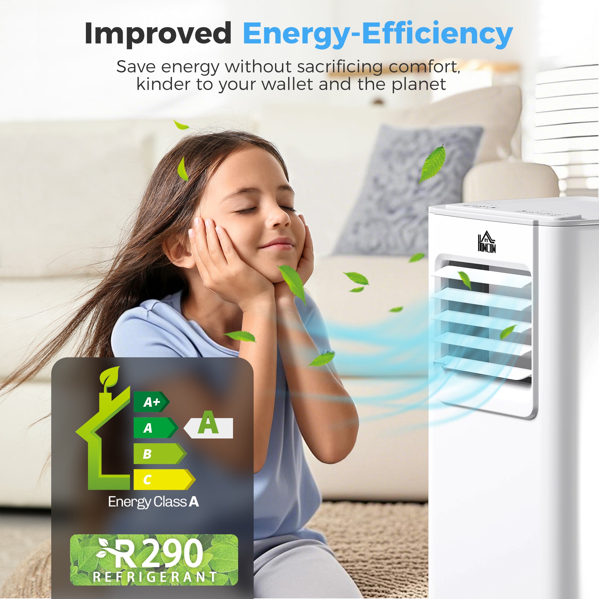 5000 BTU Portable Air Conditioner, 4-in-1 Air Conditioning Unit, Dehumidifier, Cooling, Fan, Sleep Mode, with Remote Control, 2 Speeds, 24H Timer, Window Venting Kit, 12m²
