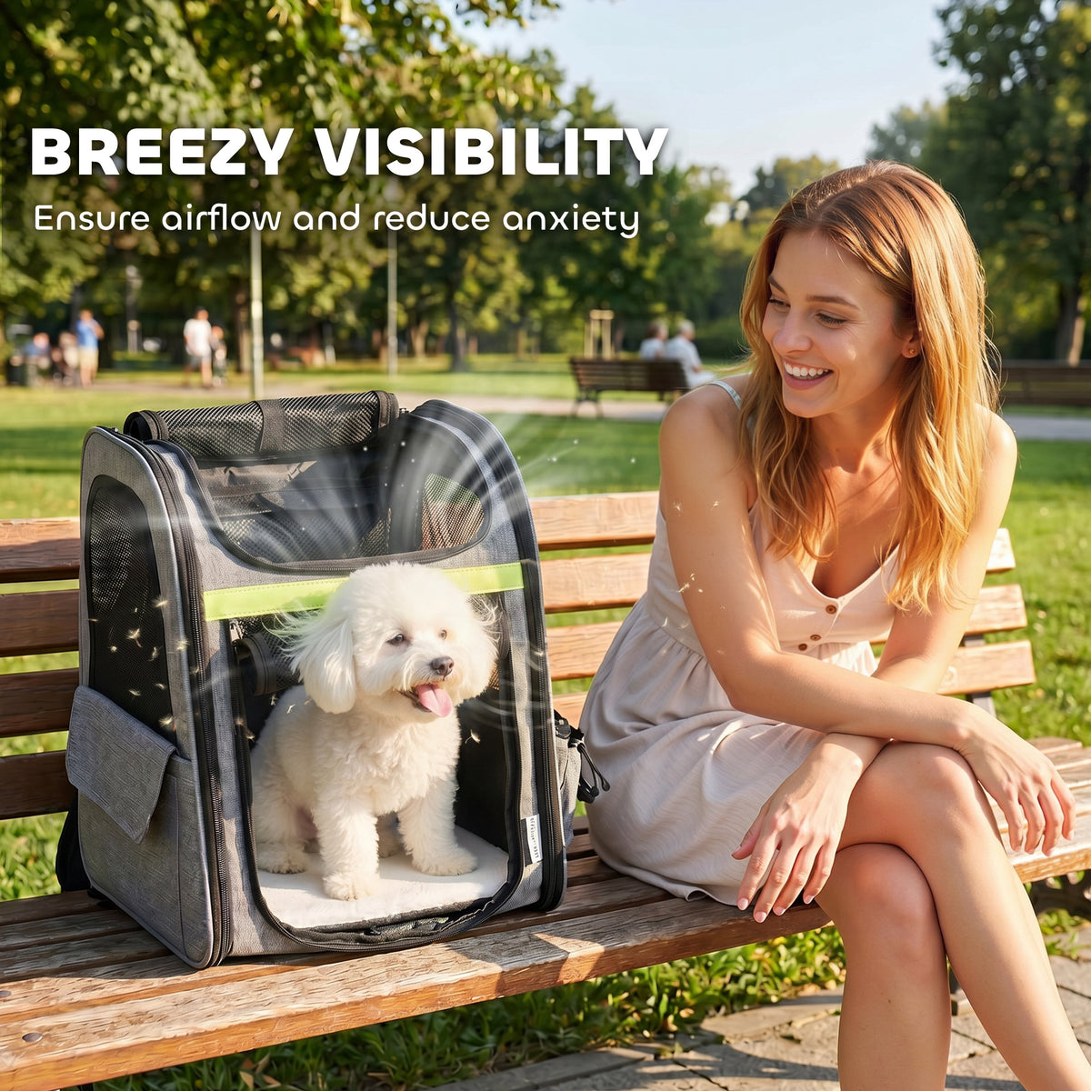 PawHut Dog Carrier Backpack Expandable, Breathable Pet Carrier Bag for Small Puppy Cat with Reflective Strip for Travel Hiking