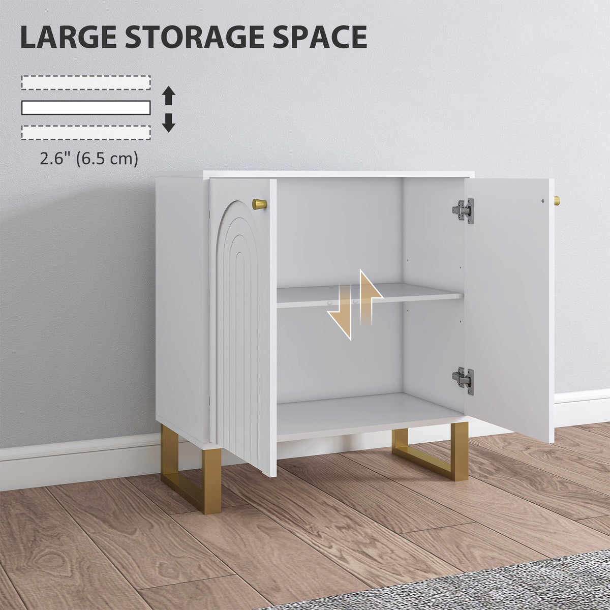 2-Door Sideboard Storage Cabinet - White