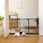 PawHut Adjustable Safety Gate w/ Three Extensions, Four Adjustable Screws, Black