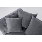 Charcoal Grey Rolled‑Arm 4‑Seater Sofa