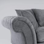 Charcoal Grey Rolled‑Arm 4‑Seater Sofa