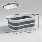 PawHut Dog Bath Tub, Portable Foldable Dog Bathtub with Drainage Hole, for Small Dogs Puppies Grey