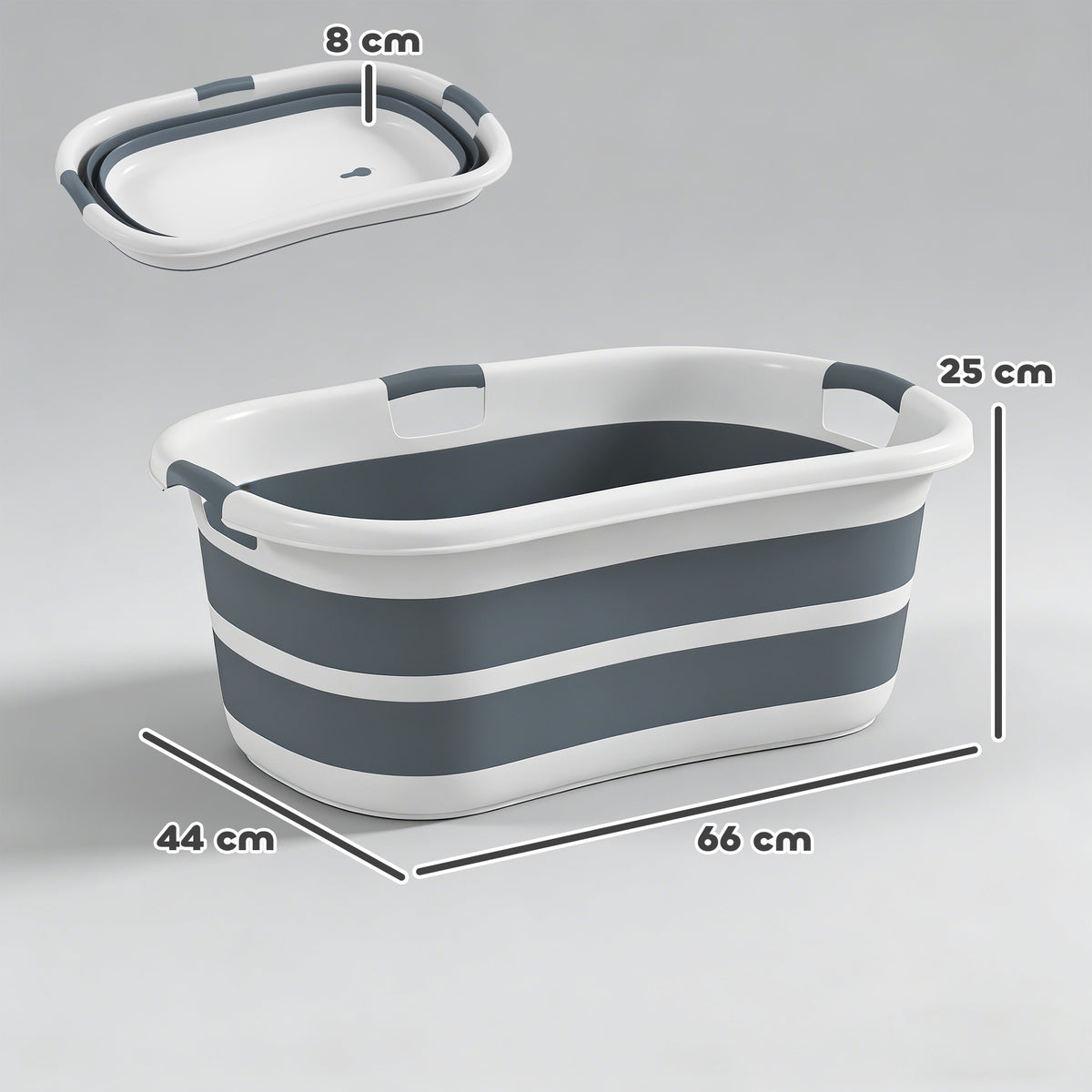 PawHut Dog Bath Tub, Portable Foldable Dog Bathtub with Drainage Hole, for Small Dogs Puppies Grey