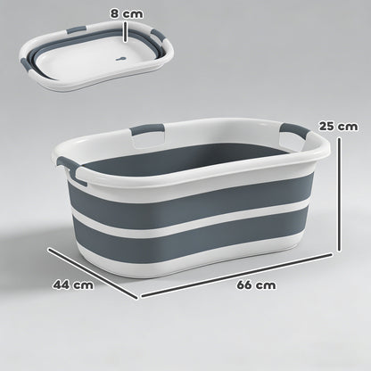 PawHut Dog Bath Tub, Portable Foldable Dog Bathtub with Drainage Hole, for Small Dogs Puppies Grey