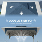 Outsunny 3.5 x 3.5 m Pop Up Gazebo with One-Push Setup, UPF50+ Double Tier Garden Party Tent Marquee with Carry Bag, Blue