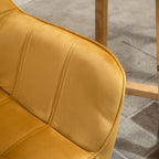 HOMCOM Accent Chair, Velvet Upholstered Vanity Tub Chair with Flared Armrests, Slanted Back, Solid Wood Legs, Comfy Padding Armchair, Home Bedroom Furniture Seating, Yellow