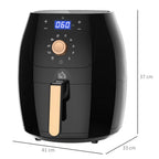 5.5L 1700W Air Fryer, with Digital Display, 80-200? Temperature
