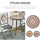 Outsunny Three-Piece Mosaic Bistro Table Set - Multicoloured