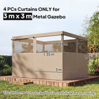 Outsunny 4 Pack Replacement Gazebo Curtains Privacy Panel for Most 3 x 3 m Gazebo, Outdoor Shelter Sidewalls, Khaki
