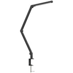 LED Desk Lamp, Dimmable Desk Light with Swing Arm and Clamp, Adjustable Eye-Caring Table Lamp with 2 Colour Modes & 5 Brightness Levels for Study, Drawing, Office, Architect, Task, Black