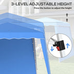 Outsunny 2.4 x 2.4m Two Wall Pop Up Gazebo - Blue