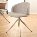 Sullivan Round Dining Table in Oak/Grey 120cm includes 4 Elenor Swivel Beige Dining Chairs
