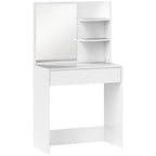 HOMCOM Dressing Table with Mirror and Storage - White
