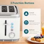 Electric Stainless Steel Kettle and Toaster Set, 3000W 1.7L UK Strix Thermostat Fast Boil Kettle w/ Limescale Filter, Cool Touch Body, 4 Slice Toaster with 7 Browning Levels, White