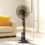 Pedestal Fan with Water Mist Spray, Spray Misting Fan with 70° Oscillation, Tilt Head, 3 Speeds, 3 Modes, Adjustable Mist, 3.2L Water Tank, for Home, 120 cm