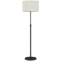 Floor Lamp with Remote, Height Adjustable Standing Lamp with Linen Shade, Dimmable with 3000K-6000K Adjustable Colour Temperatures, Foot Switch for Living Room Bedroom Office, Black