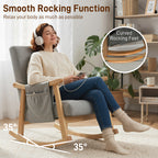 HOMCOM Wood Frame Rocking Accent Chair - Light Grey