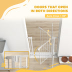 PawHut Baby Gate, Pet Safety Gate Pressure Fit, 76-81cm Wide with Two-Way Open, One-Hand Opening
