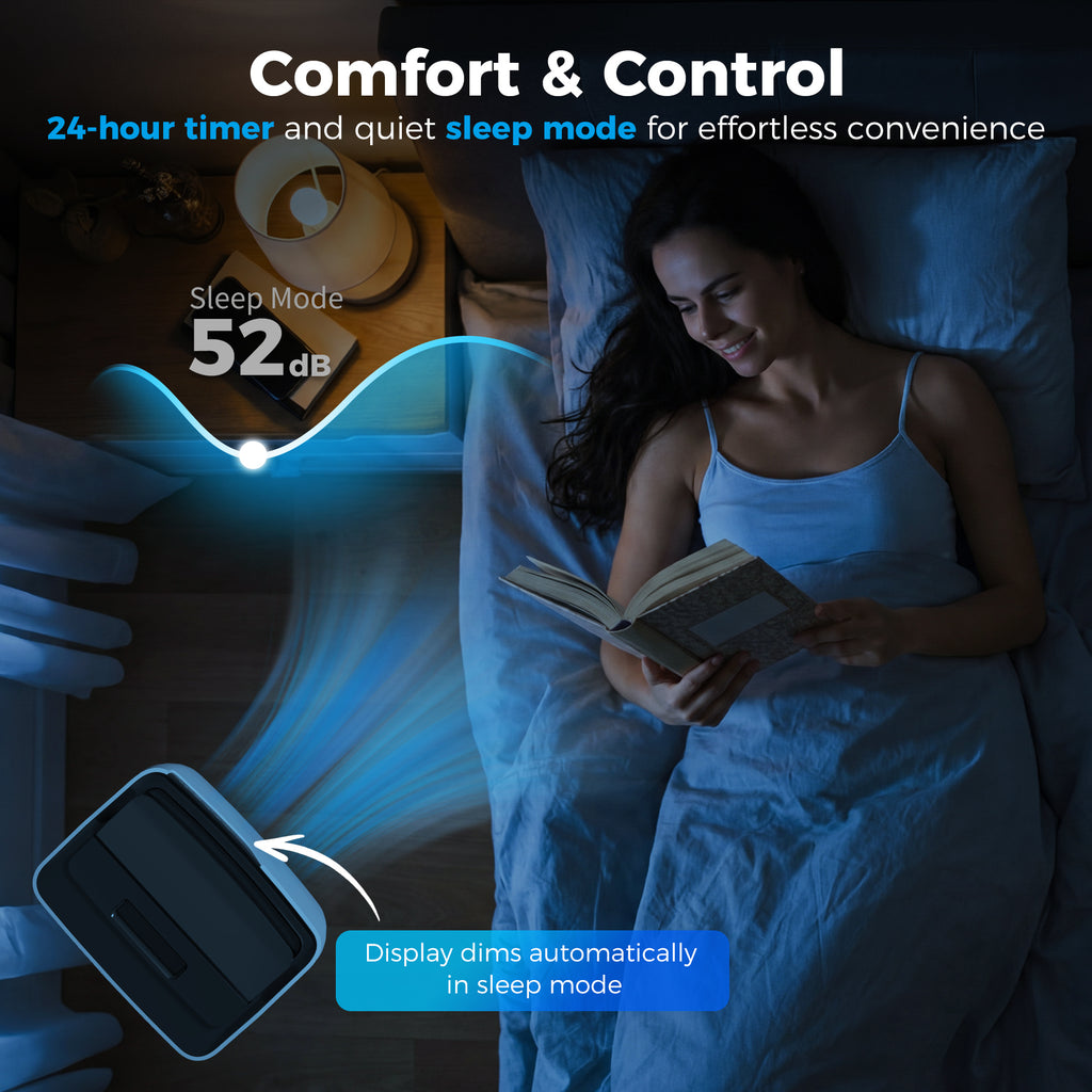Portable Air Conditioner 12000 BTU, 4-in-1 AC Unit with Cool, Dehumidifier, Fan, Sleep Mode, WiFi Voice Remote Control