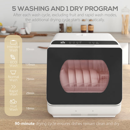 Six-Programme Countertop Dishwasher - White