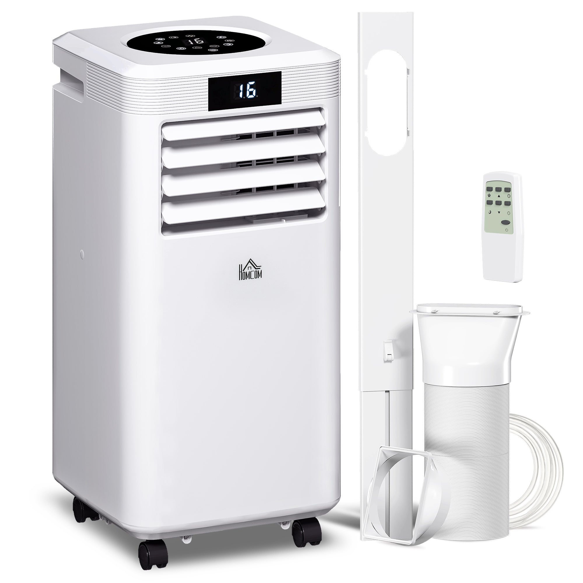 10000 BTU Air Conditioning Unit, 3-in-1 Portable Air Conditioner, Dehumidifier, Cooling Fan with Remote Control, Digital Display, 2 Speeds, 24H Timer, Window Venting Kit, 22m²