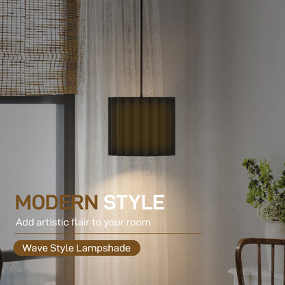 Linen Pendant Light, Bedside Ceiling Lamps with E27 Bulb, Modern Hanging Lights for Living Room, Bedroom, Kitchen, Hallway, Black