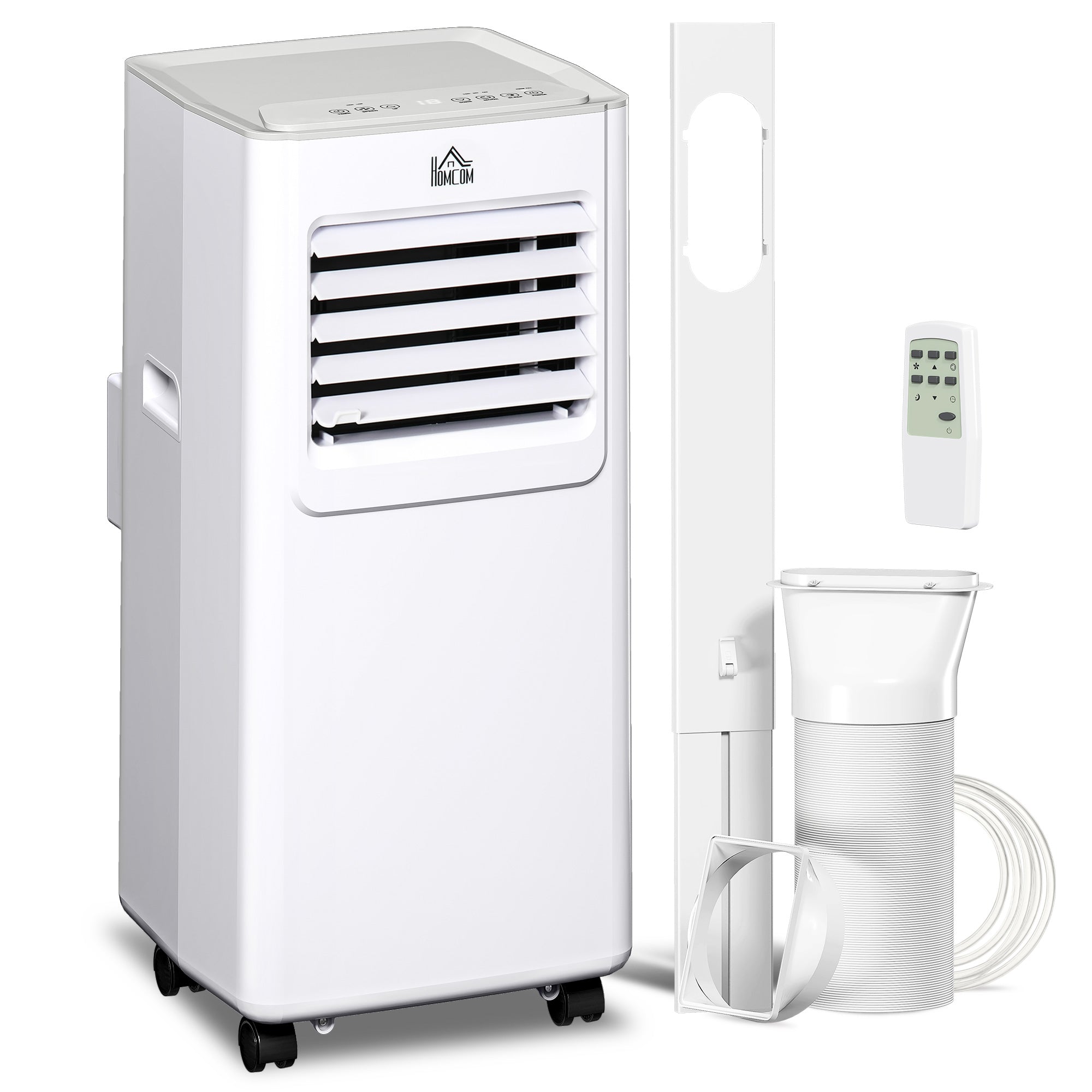 7000 BTU Air Conditioning Unit, 3-in-1 Portable Air Conditioner, Dehumidifier, Cooling Fan with 2 Speeds, 24H Timer, Remote Control, LED Display, Window Venting Kit, 15m²