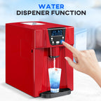 3L Ice Maker Machine and Water Dispenser, 12kg in 24H, 2 Sizes 9 Ice Cubes Ready in 6-10 Mins Ice Machine, Red