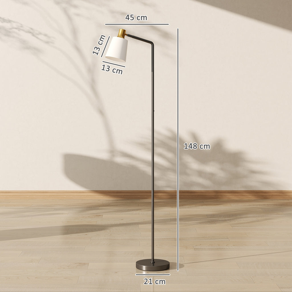 Floor Lamp with 350° Rotatable Head, Modern Standing Lamp with 3000K/4000K/6500K Colour Temperatures for Living Room Bedroom Office, Black