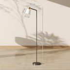 Floor Lamp with 350° Rotatable Head, Modern Standing Lamp with 3000K/4000K/6500K Colour Temperatures for Living Room Bedroom Office, Black