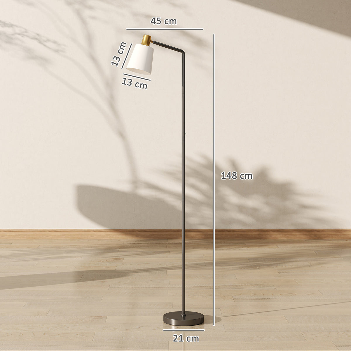 Floor Lamp with 350° Rotatable Head, Modern Standing Lamp with 3000K/4000K/6500K Colour Temperatures for Living Room Bedroom Office, Black